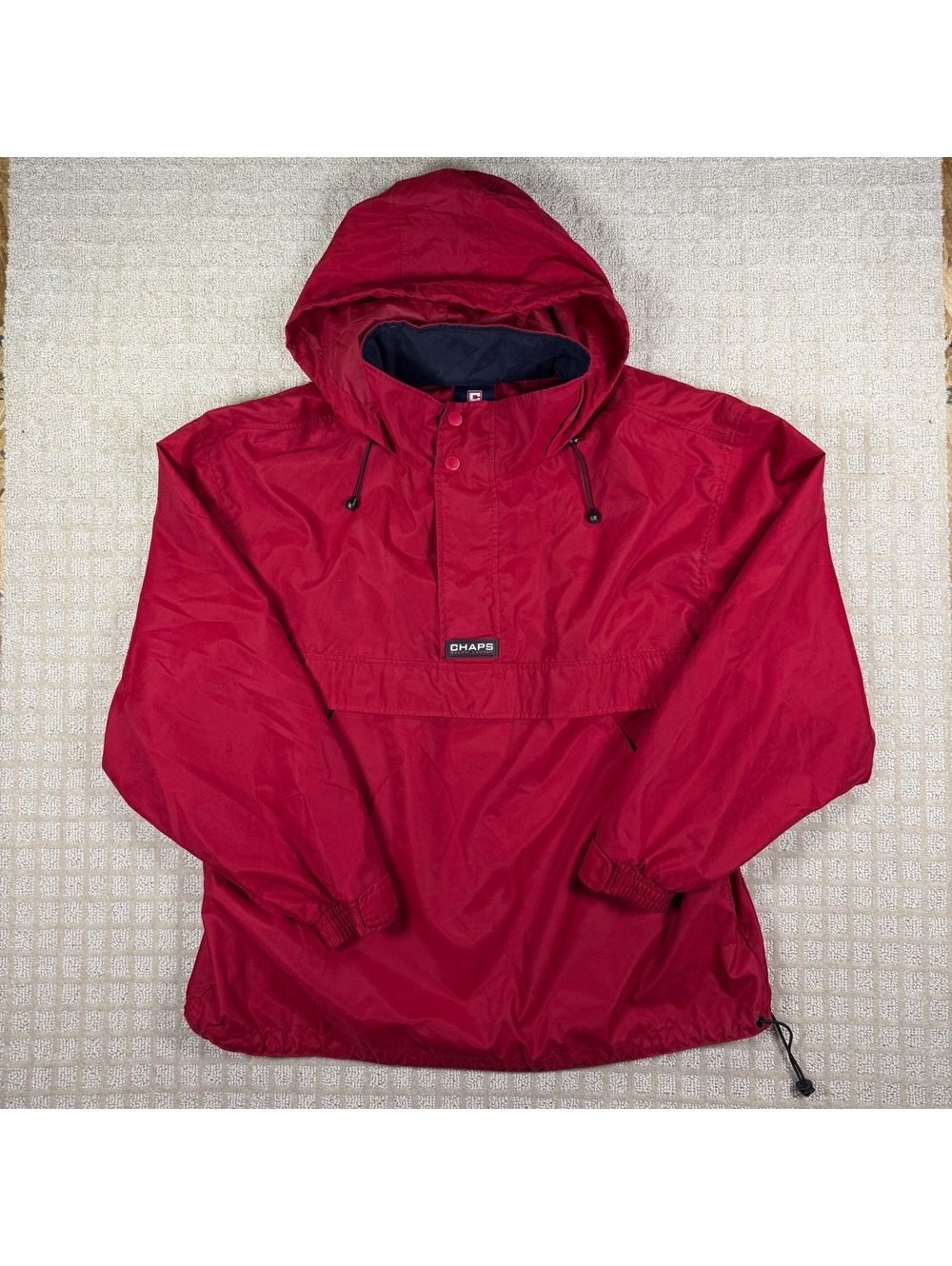 Chaps Ralph Lauren Red Hooded Anorak Jacket L